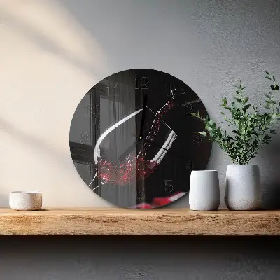 Ronde glas klok Wijn
