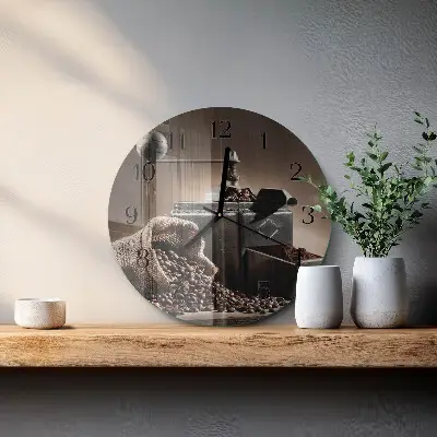 Klok glas met opdruk rond Koffiemolen