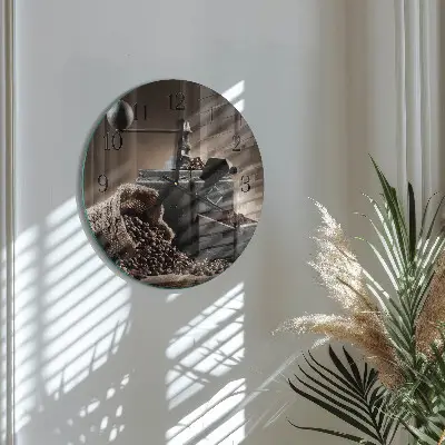 Klok glas met opdruk rond Koffiemolen