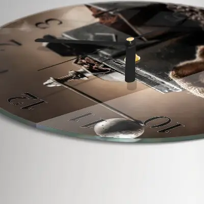 Klok glas met opdruk rond Koffiemolen