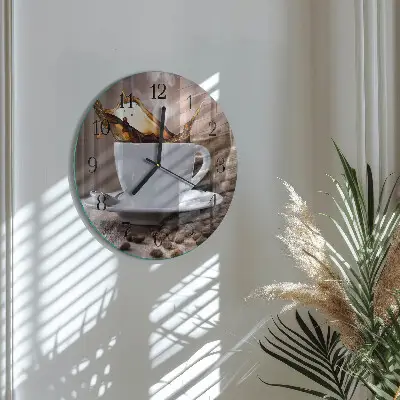 Klok glas met opdruk rond Koffie