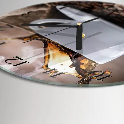 Klok glas met opdruk rond Koffie