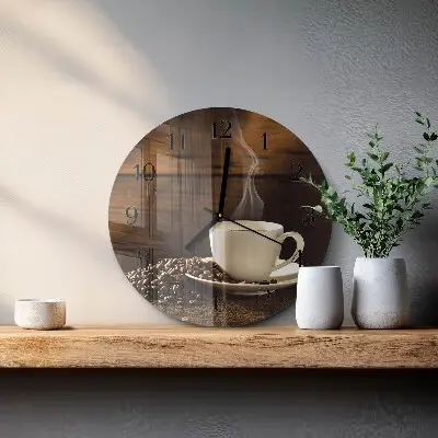 Ronde glazen klok Koffie