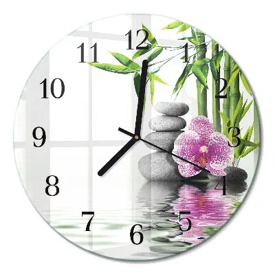 Ronde glas klok Bloeiende boom