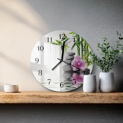 Ronde glas klok Bloeiende boom