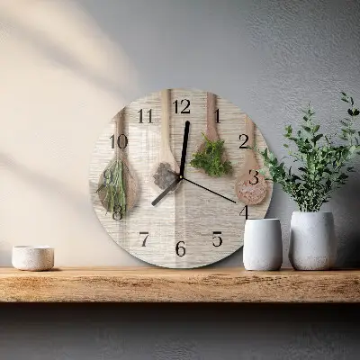 Ronde glazen klok Houten lepel