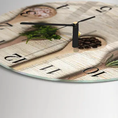 Ronde glazen klok Houten lepel