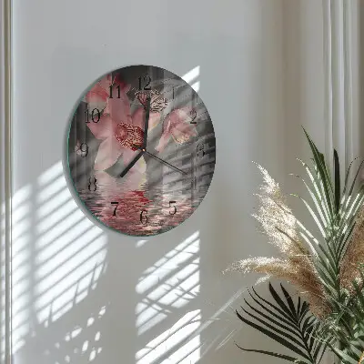 Ronde glazen klok Orchidee