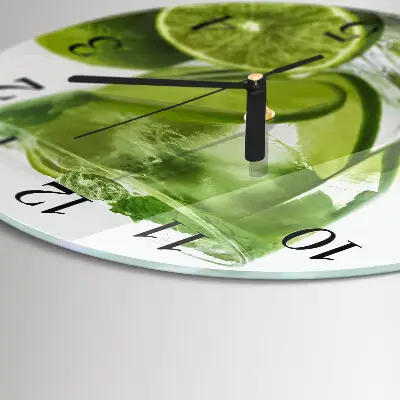 Wandklok glas decoratie rond Calciumcarbonaat
