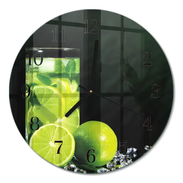 Klok glas met opdruk rond Calciumcarbonaat