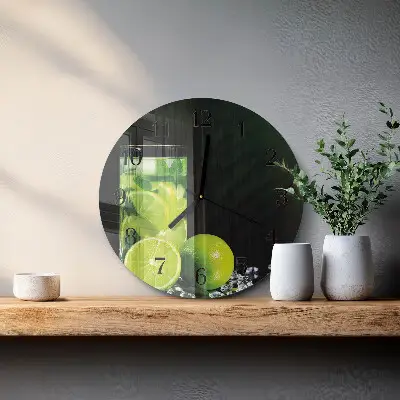 Klok glas met opdruk rond Calciumcarbonaat