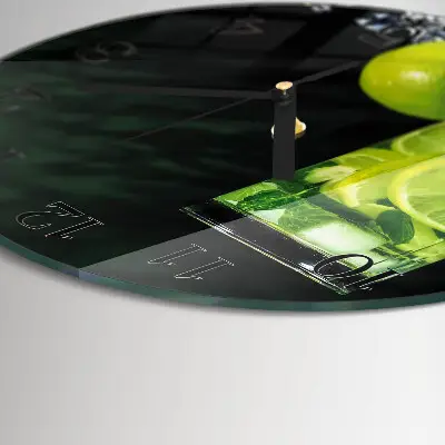 Klok glas met opdruk rond Calciumcarbonaat