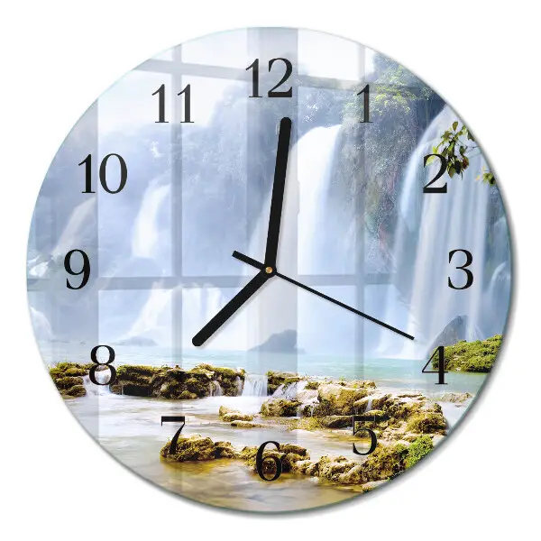 Klok glas met opdruk rond Waterval