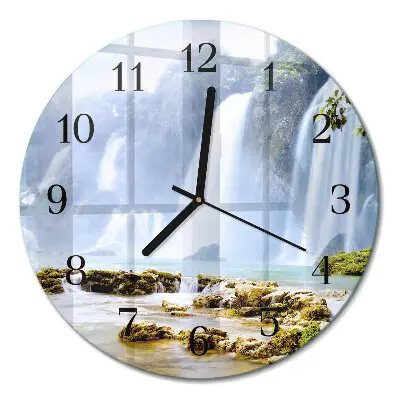 Klok glas met opdruk rond Waterval