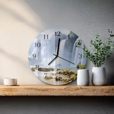 Klok glas met opdruk rond Waterval