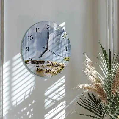 Klok glas met opdruk rond Waterval