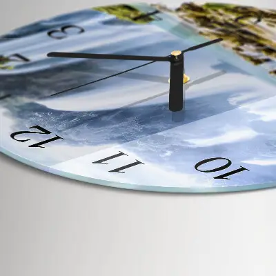 Klok glas met opdruk rond Waterval