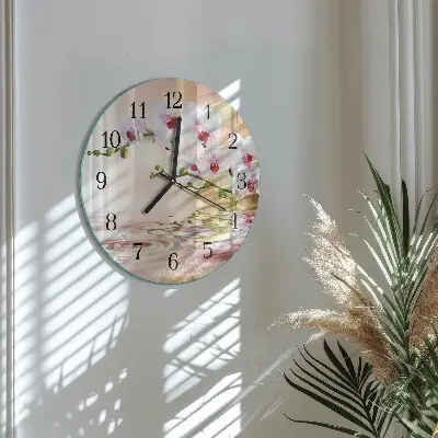 Klok glas met opdruk rond Orchidee