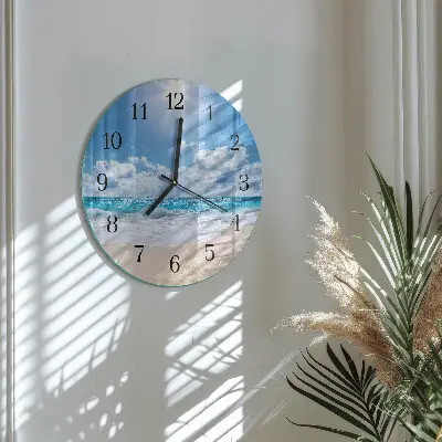 Wandklok glas decoratie rond Zee