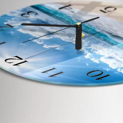Wandklok glas decoratie rond Zee