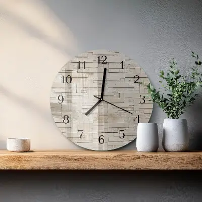 Ronde glazen klok Stenen muur