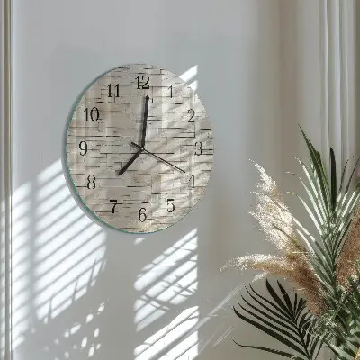 Ronde glazen klok Stenen muur