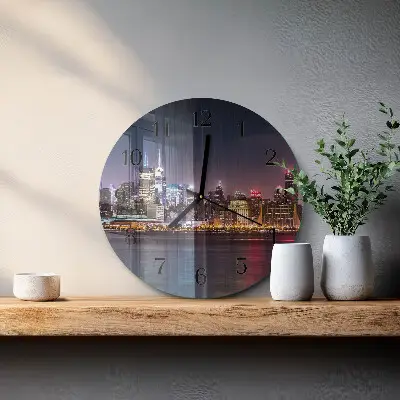 Ronde glas klok Horizon