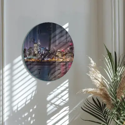Ronde glas klok Horizon