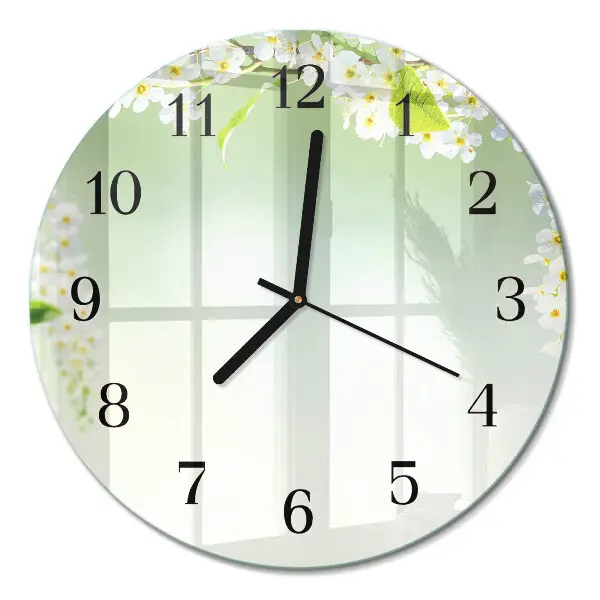 Klok glas met opdruk rond Lente