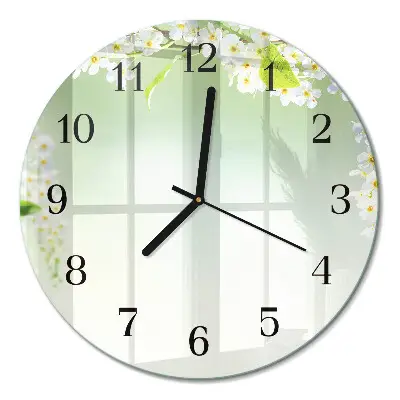 Klok glas met opdruk rond Lente