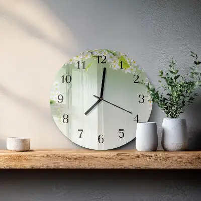 Klok glas met opdruk rond Lente