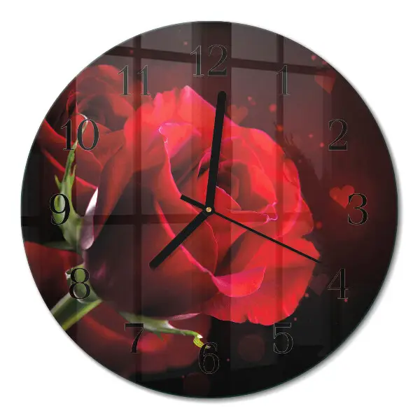 Klok glas met opdruk rond Rozen