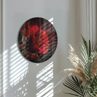 Klok glas met opdruk rond Rozen