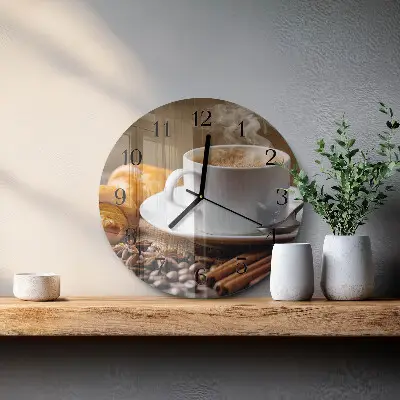 Wandklok glas decoratie rond Kaneel anijs
