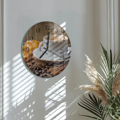 Wandklok glas decoratie rond Kaneel anijs