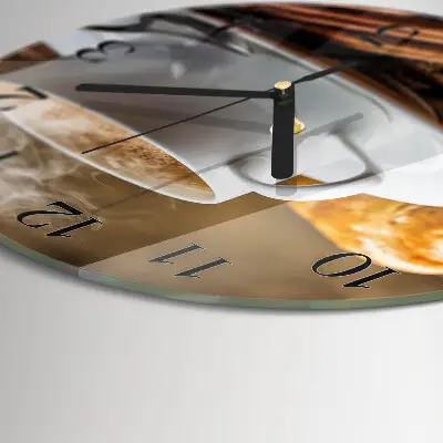 Wandklok glas decoratie rond Kaneel anijs