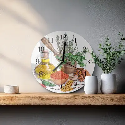 Klok glas met opdruk rond Specerijen