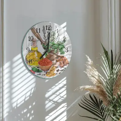 Klok glas met opdruk rond Specerijen