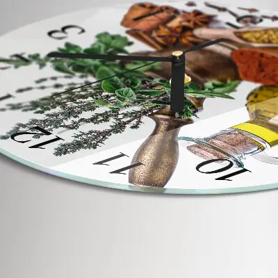 Klok glas met opdruk rond Specerijen