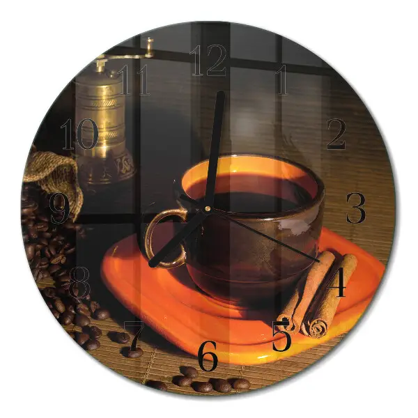 Ronde glas klok Koffie
