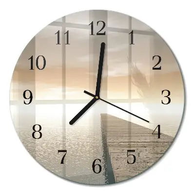 Wandklok glas decoratie rond Pier
