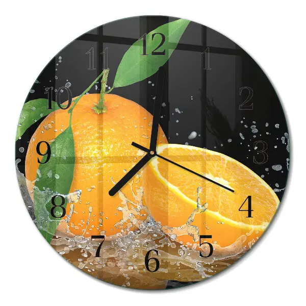Ronde glas klok Sinaasappels