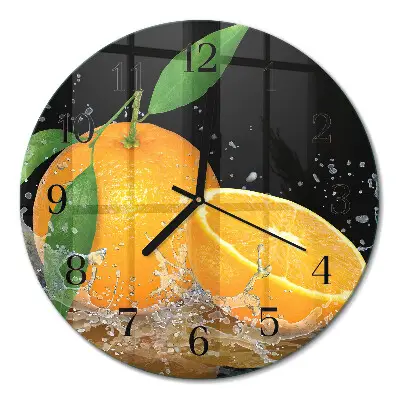 Ronde glas klok Sinaasappels