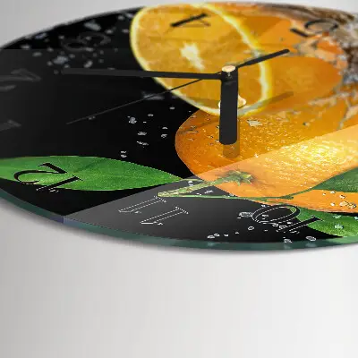 Ronde glas klok Sinaasappels
