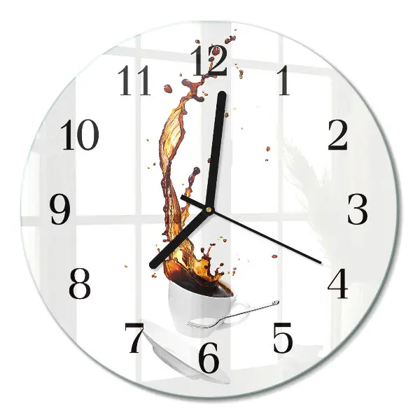 Klok glas met opdruk rond Koffie
