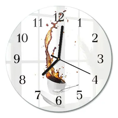 Klok glas met opdruk rond Koffie