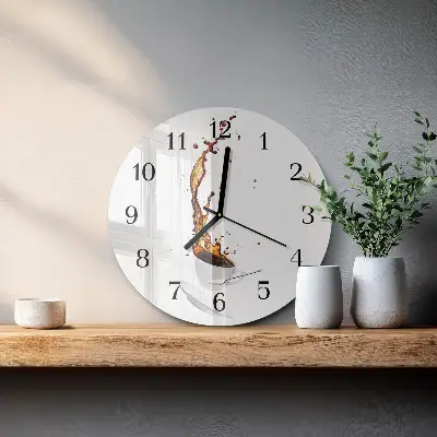 Klok glas met opdruk rond Koffie