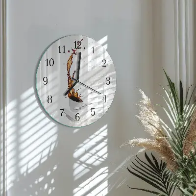 Klok glas met opdruk rond Koffie