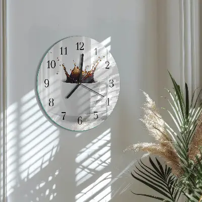 Wandklok glas decoratie rond Koffie