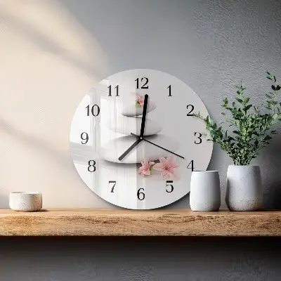 Ronde glas klok Stenen